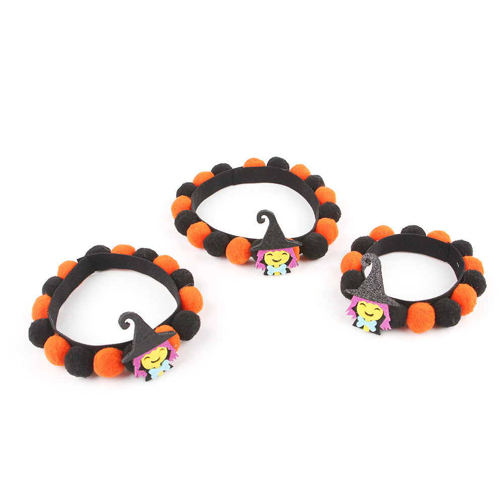 Halloween Pet Fur Collar Pumpkin Ball