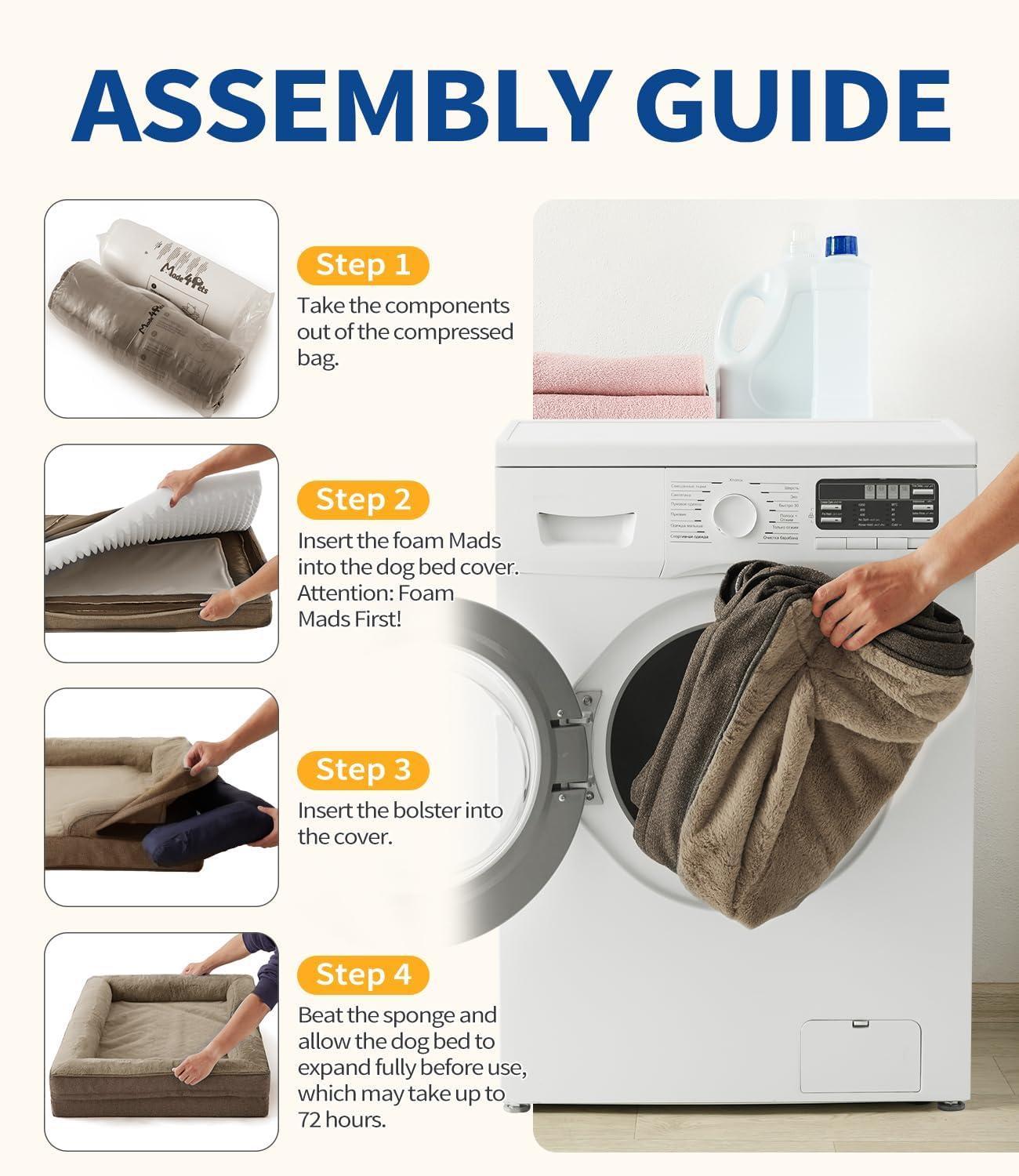 Large Dog Orthopedic Dog Sofa Supportive Foam Pet Mattress Washable And Removable Cover Egg Cell Foam Waterproof Lining Multiple Colors And Sizes Available