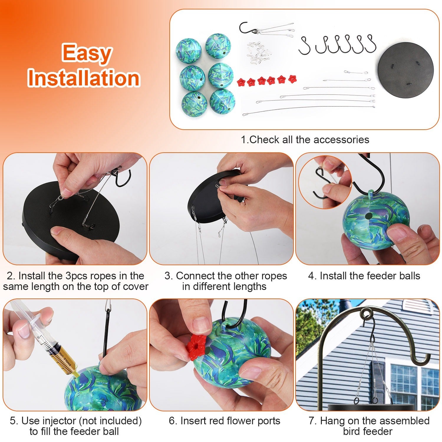 1Pc Wind Chimes Humming Bird Feeder Ant And Bee Proof Outdoor Hanging Hummingbird Feeder For Viewing Decoration For Garden Patio Yard Balcony