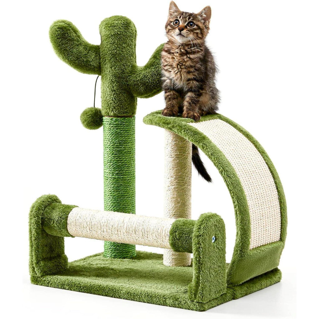Cactus Shape Natural Sisal Rope Easy To Assemble Green Cat Scratching Post