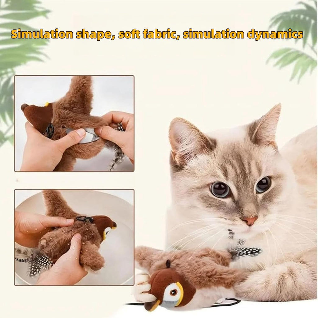 Interactive Chirping Flapping Bird Cat Toy