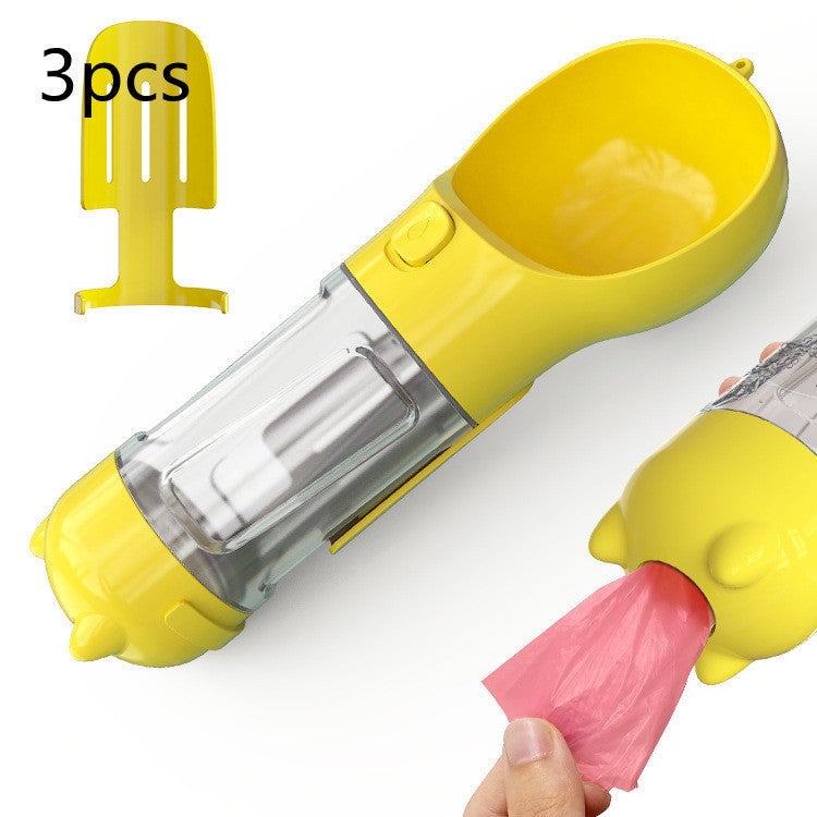 3 in 1 Dog Water Bottle - Feeder Bowl - Bag Storage