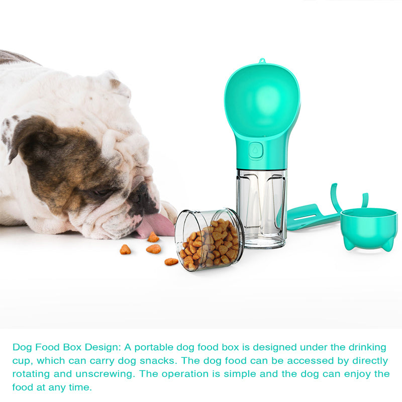 3 in 1 Dog Water Bottle - Feeder Bowl - Bag Storage