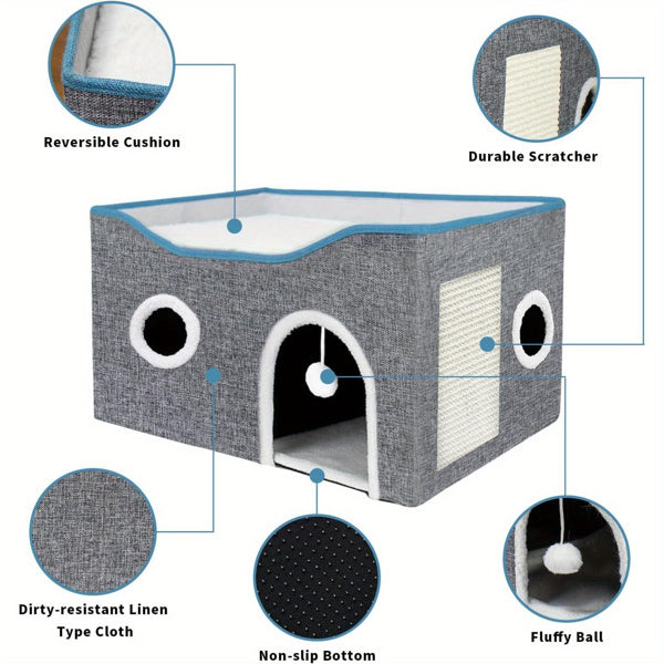 Super Wide Cat House For Indoor Cats