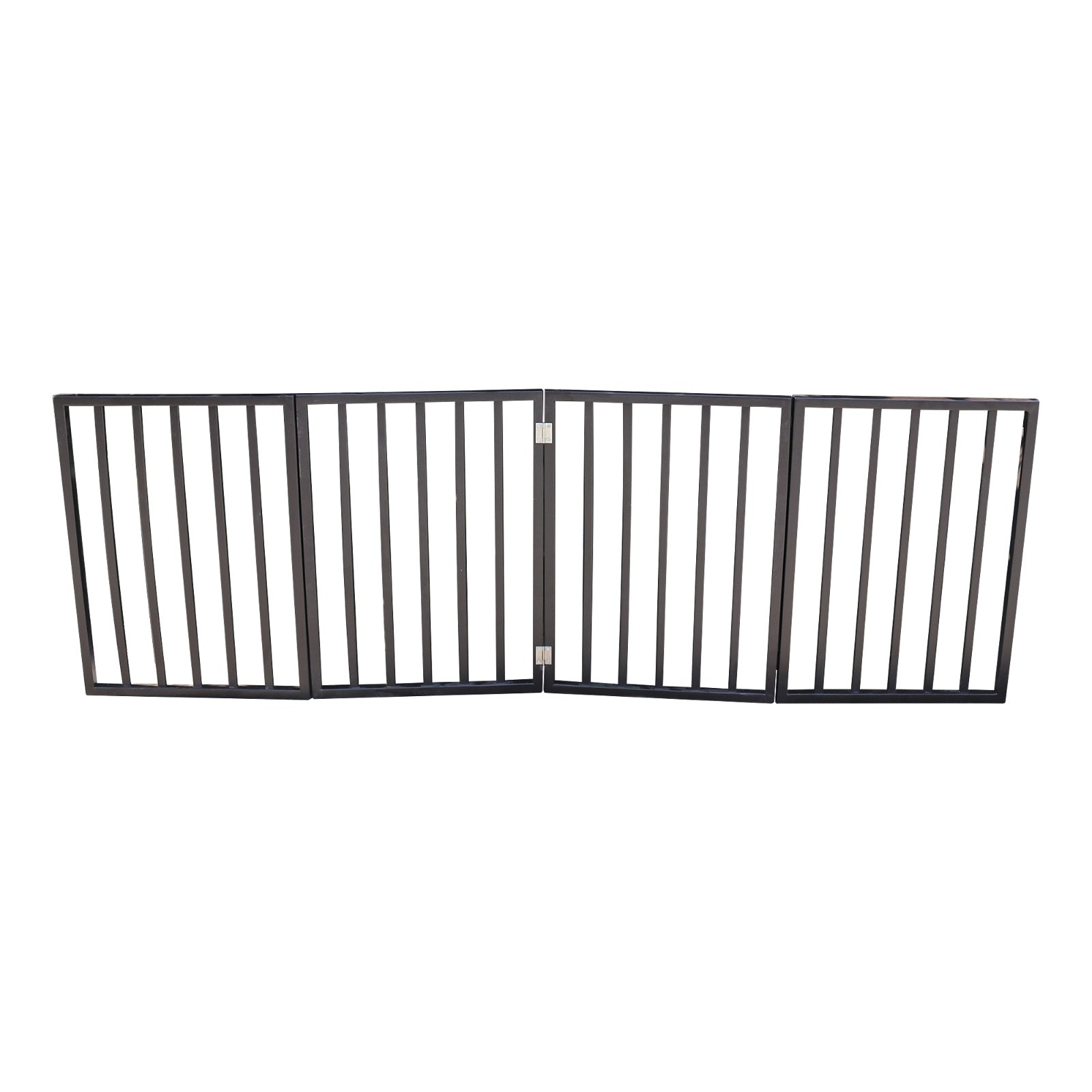 Wooden Pet Gate - Freestanding, Folding For Doorways, Stairs, House, Brown Arc