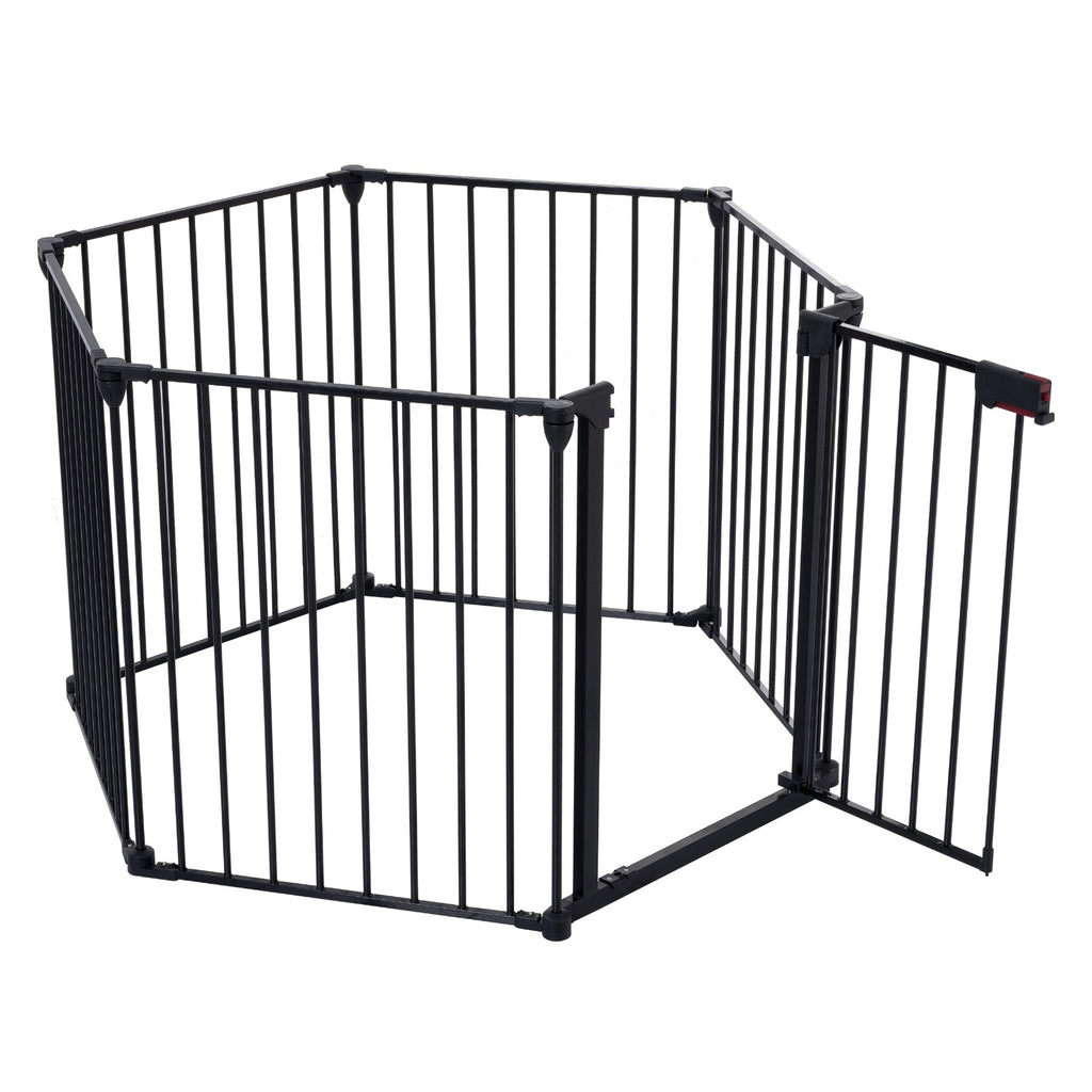 150 Adjustable Safety Gate 6 Panels Play Yard Metal Doorways Fireplace Fence Christmas Tree Fence G