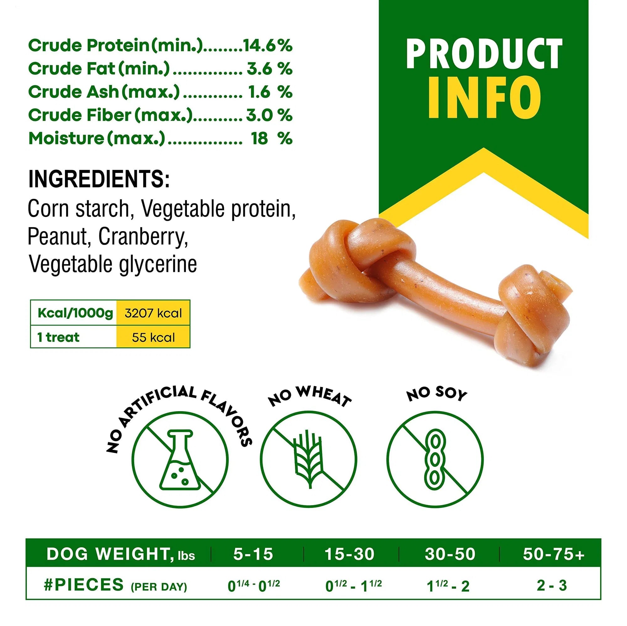 Dog Peanut Butter Bones with Cranberry Rawhide Free Chew Treats, Organic Snacks Healthy Collagen & Bulk Best Chews