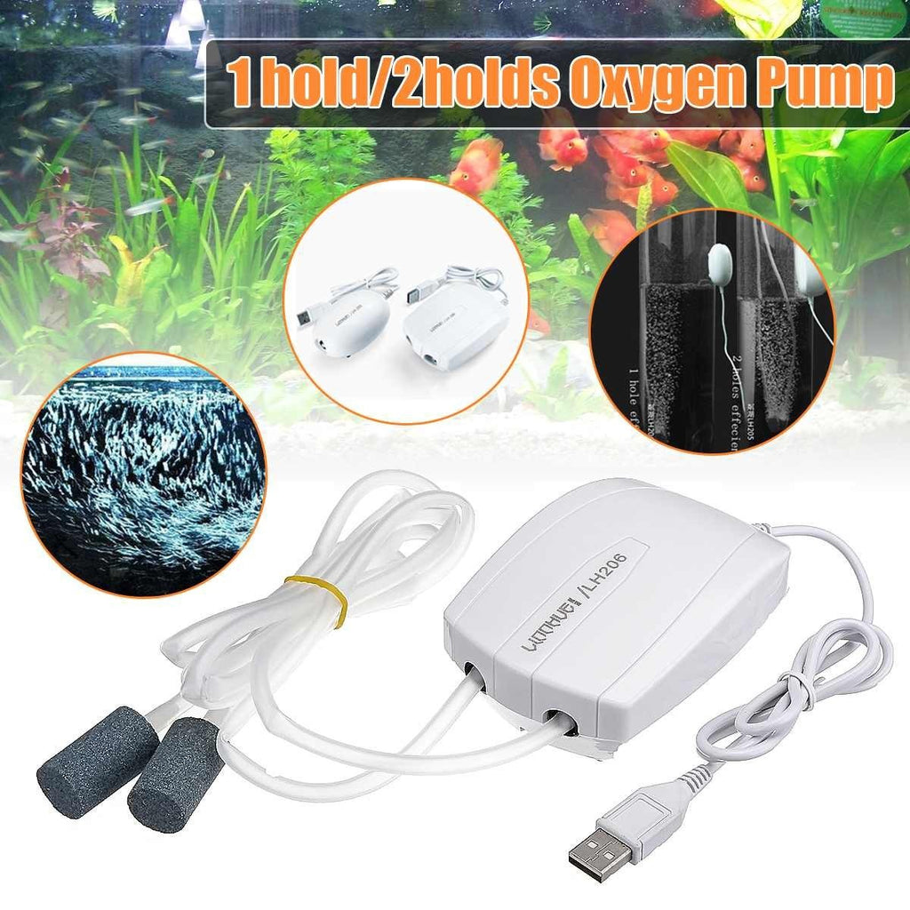 Aquarium Air Pump Mini Compressor Single And Double Outlet Aquarium Aquarium Fish Tank Oxygen Pump