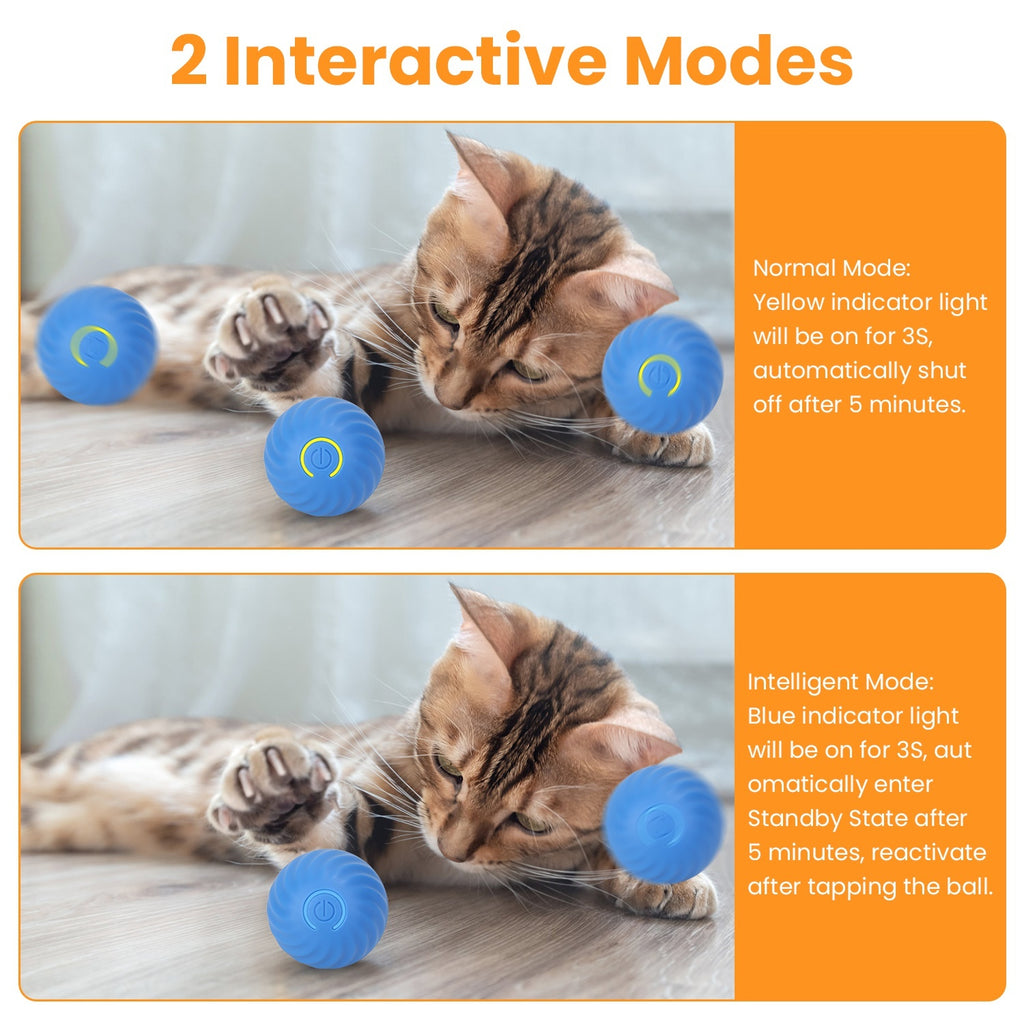 Cat Toys Ball Fast Rolling In Pouch Rechargeable Motion Activated Interactive Cat Toys For Indoor Cats Hide And Seek Mouse Catching Game