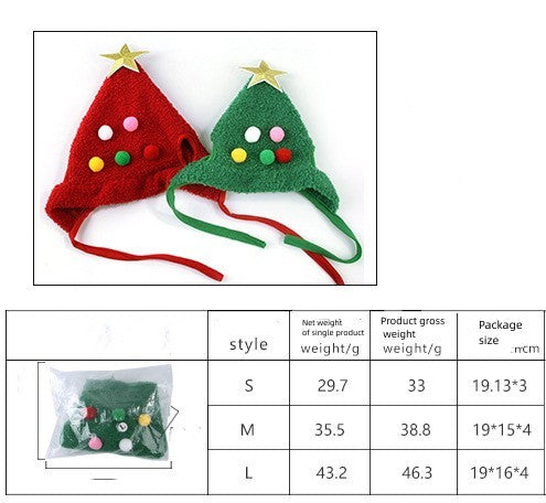 Pet Hat Christmas Tree Shape  Christmas suit