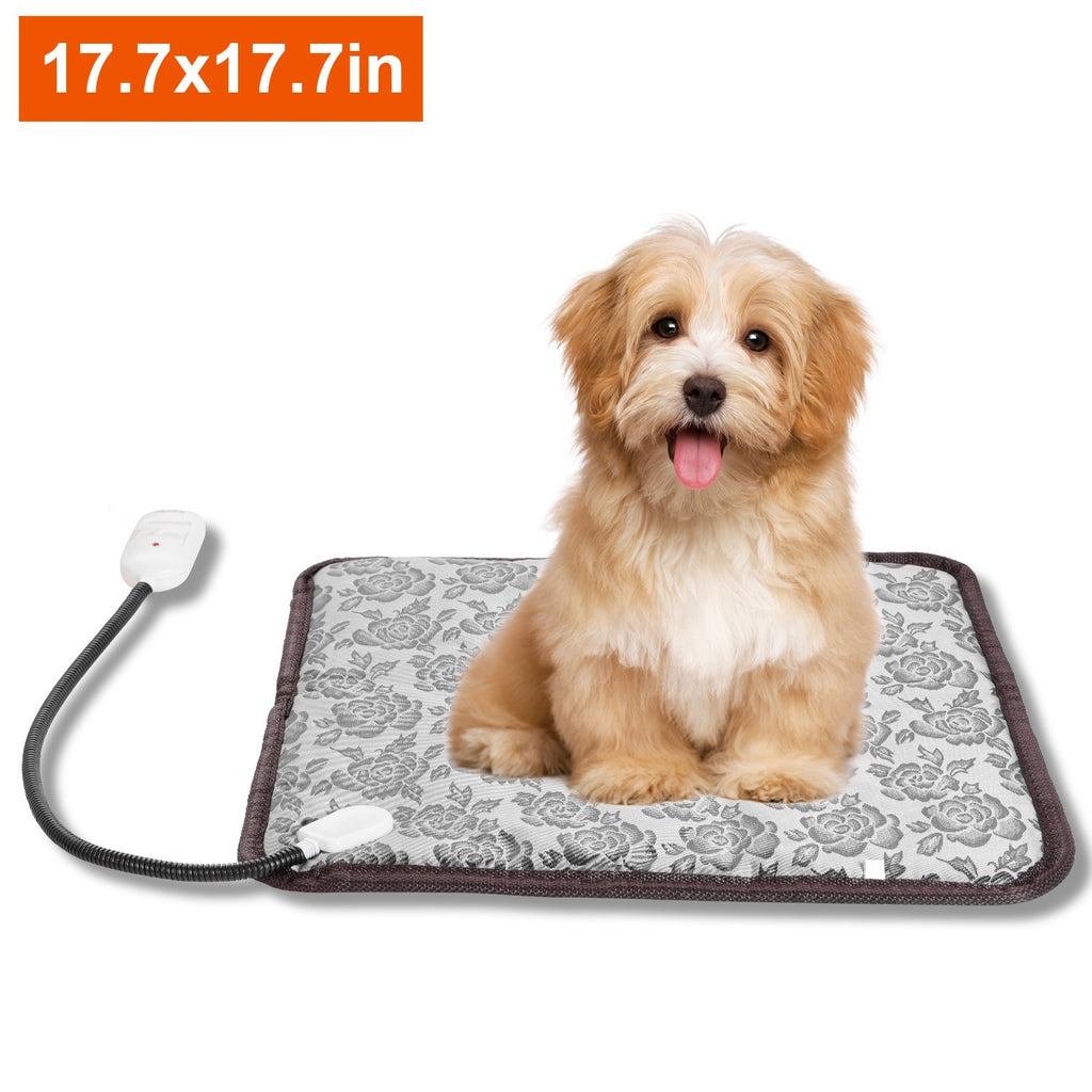 Pet Heating Pad Dog Cat Electric Heating Mat Waterproof Adjustable Warming Blanket With Chew Resistant Steel Cord Case