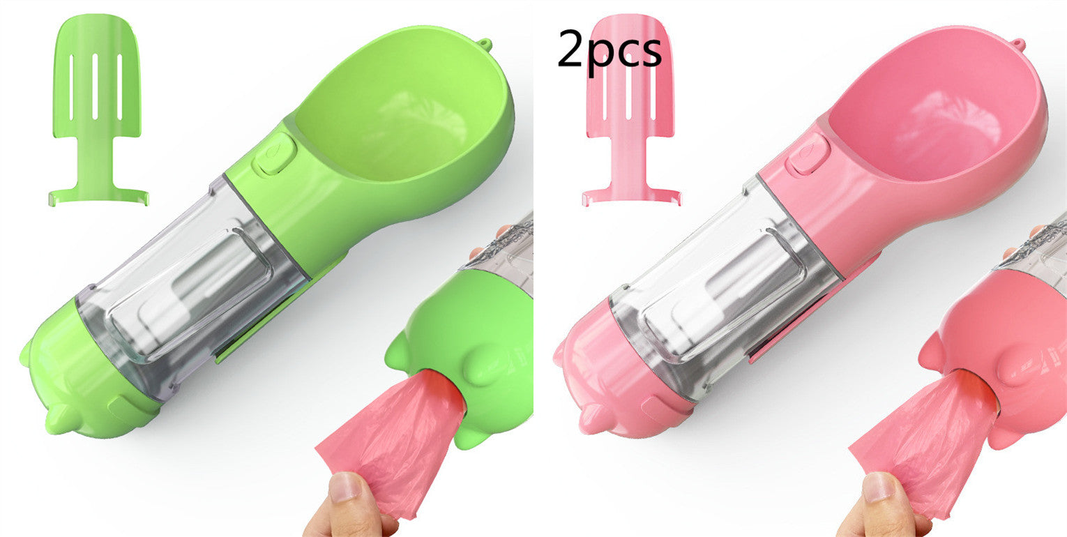 3 in 1 Dog Water Bottle - Feeder Bowl - Bag Storage