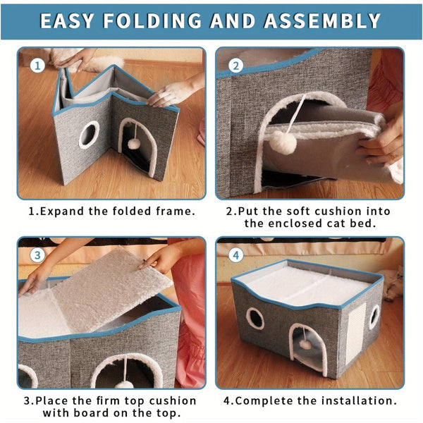 Super Wide Cat House For Indoor Cats