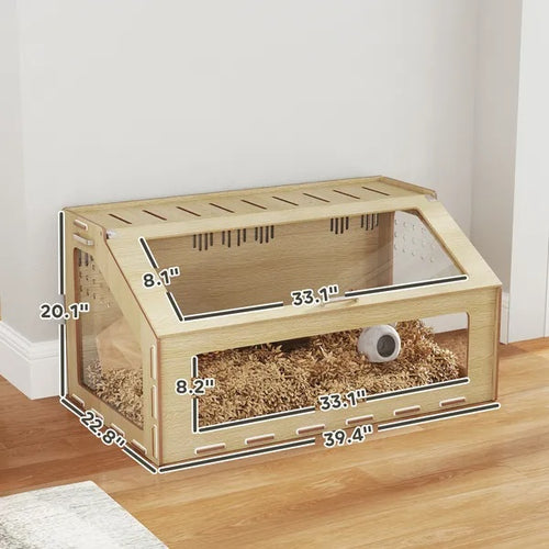 39 Inch Hamster Cage Habitat With Acrylic Window & Openable Top
