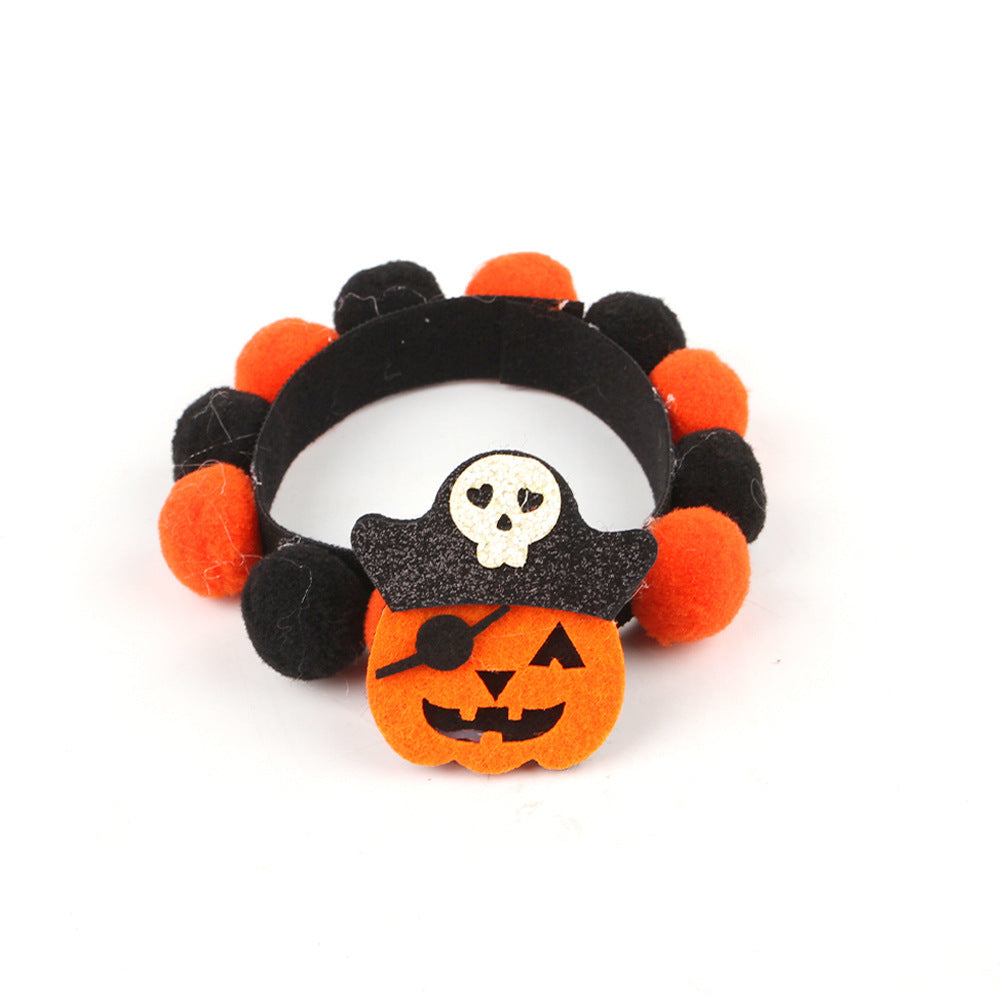 Halloween Pet Fur Collar Pumpkin Ball