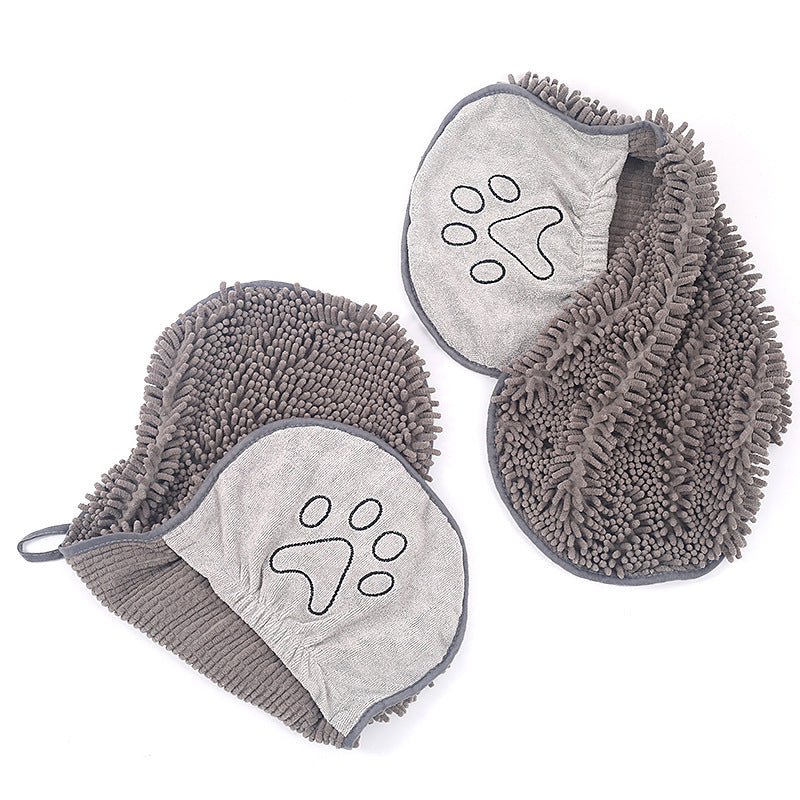 Pet Scrubbing Towel For Cats And Dogs Gloved Bath Towels