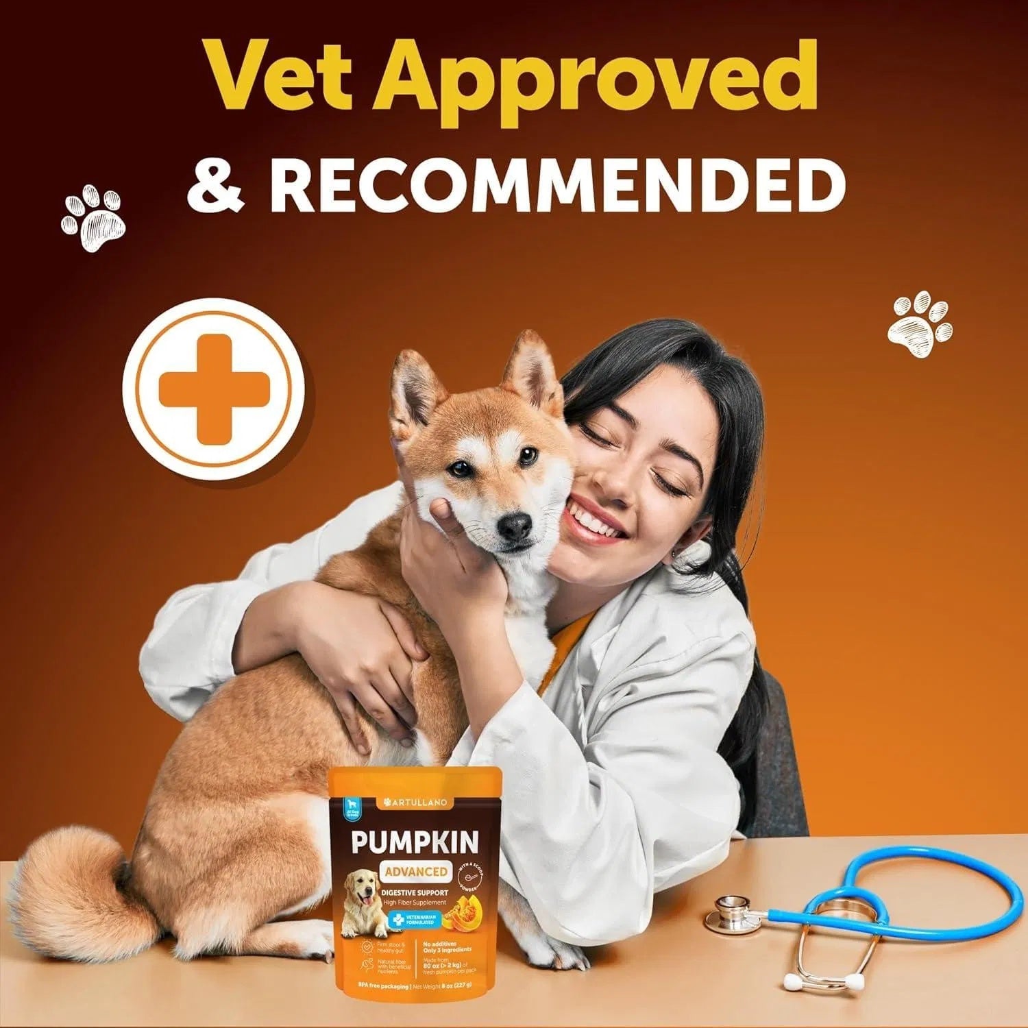 Pumpkin Powder For Dogs Digestive Support 8 OZ Fiber Supplement For Constipation For Gut Balance Healthy Skin Digestion Glands Firm Stool Poop Anti Diarrhea Gas Relief