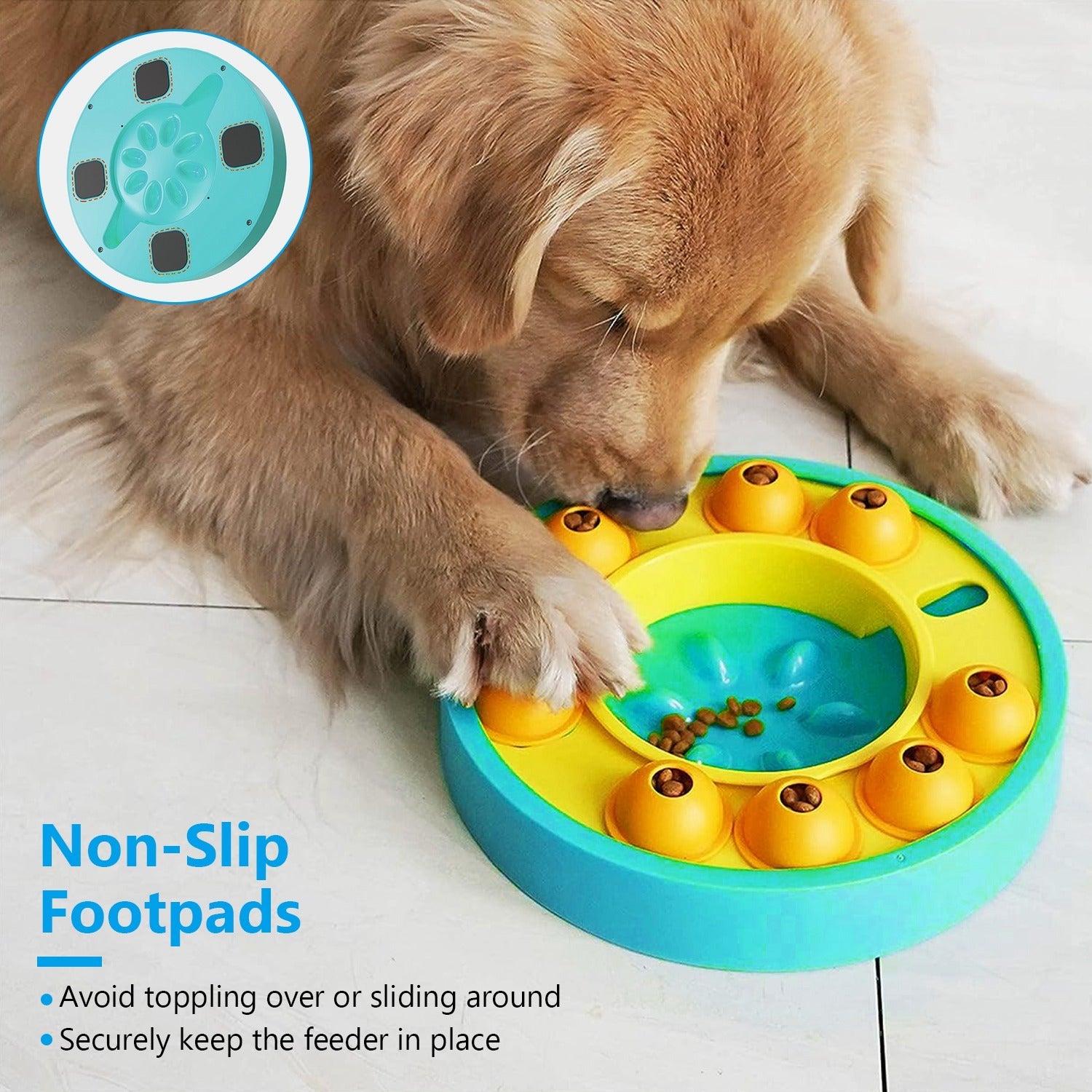 1Pc Dog Puzzle Food Feeder Slow Feeding Bowl Interactive Toy Dog Treat Dispensing Toy For IQ Training Mental Enrichment For Small Medium Large Dog Cat