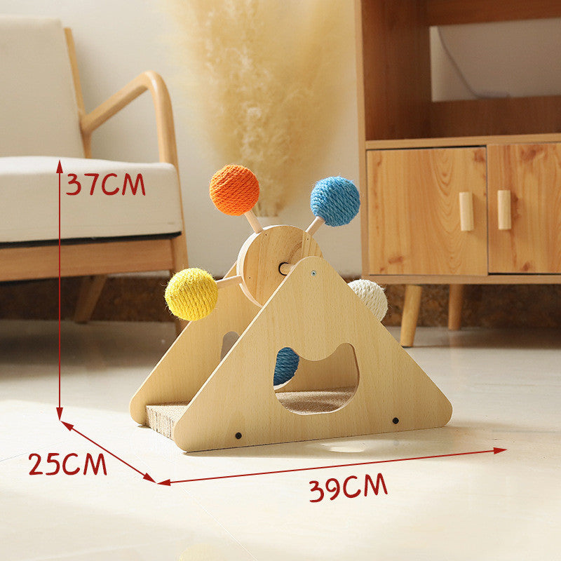 Solid Wood Rotary Table Cat Scratch  Board