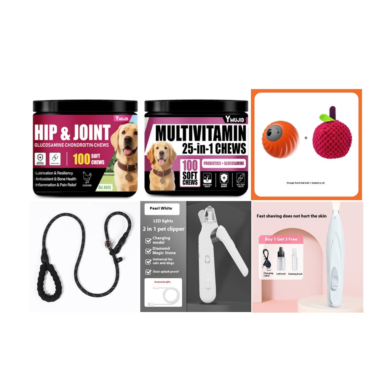 2 In 1 Pet Nail Clippers With Led Light Multifunction Animals Paw Nail Trimmer