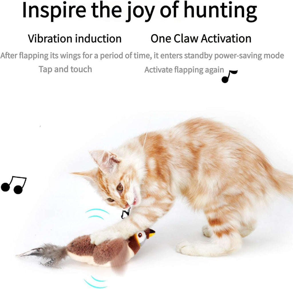 Interactive Chirping Flapping Bird Cat Toy