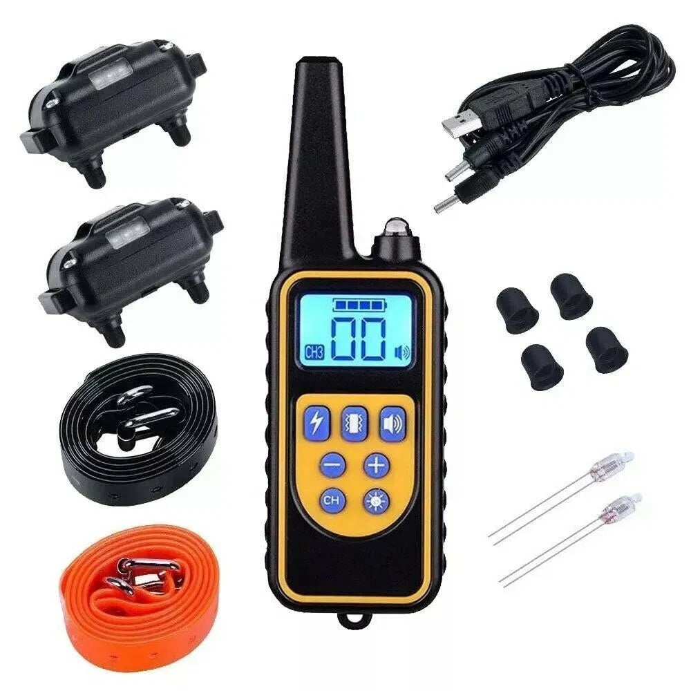 3000 FT Dog Training USB Collar Rechargeable Remote Shock PET Waterproof Trainer