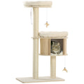 PawHut 3 Level Cat Tree Condo with Sisal Scratching Posts Feather Toy