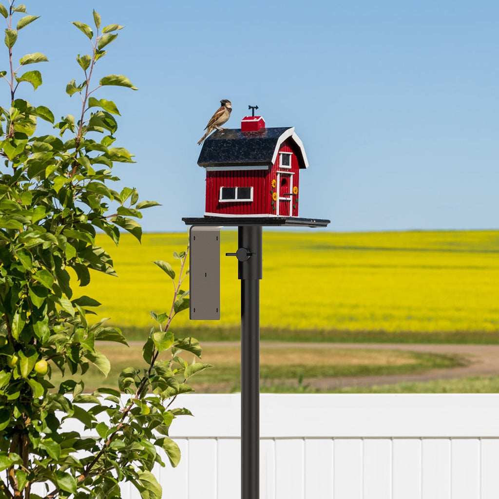 1 Set  79.92in Bird House Pole Kit Height Adjustable Bird Feeder Pole Mount Kit Heavy Duty Bird House Pole Set With 5 Prongs Base For Bird House Bird Feeder House Not Included