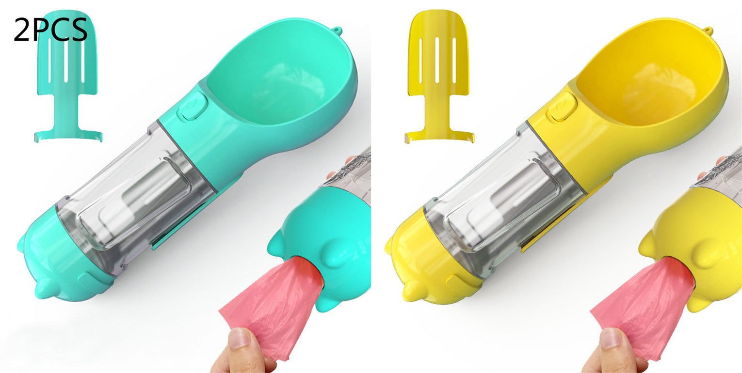 3 in 1 Dog Water Bottle - Feeder Bowl - Bag Storage