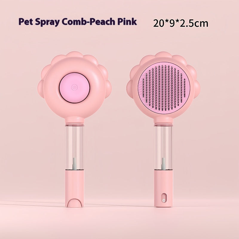 2 In 1 Self Cleaning Pet Brush Comb with Spray